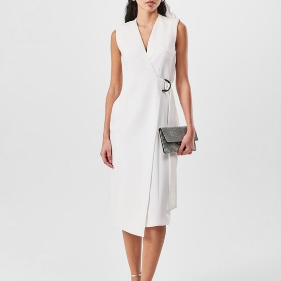 🍒NWT🍒 TED BAKER SOPHISTICATED TAILORED MIDI WRAP DRESS - Picture 2 of 9